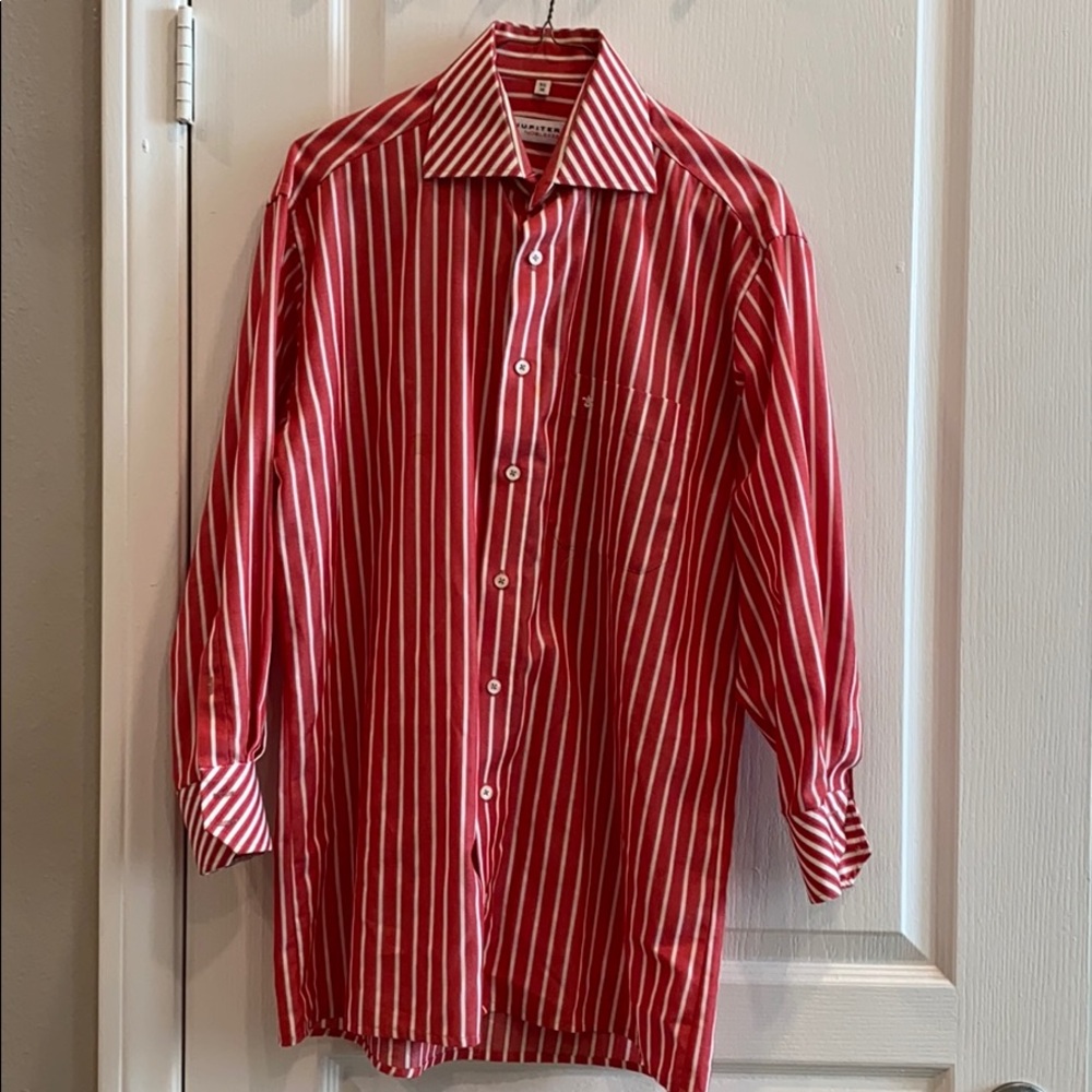 MENS JUPITER NOBLESSE 100% COTTON LONG SLEEVE SHIRT SIZE SMALL MADE IN POLAND🇵🇱